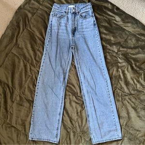 High waisted straight jeans
